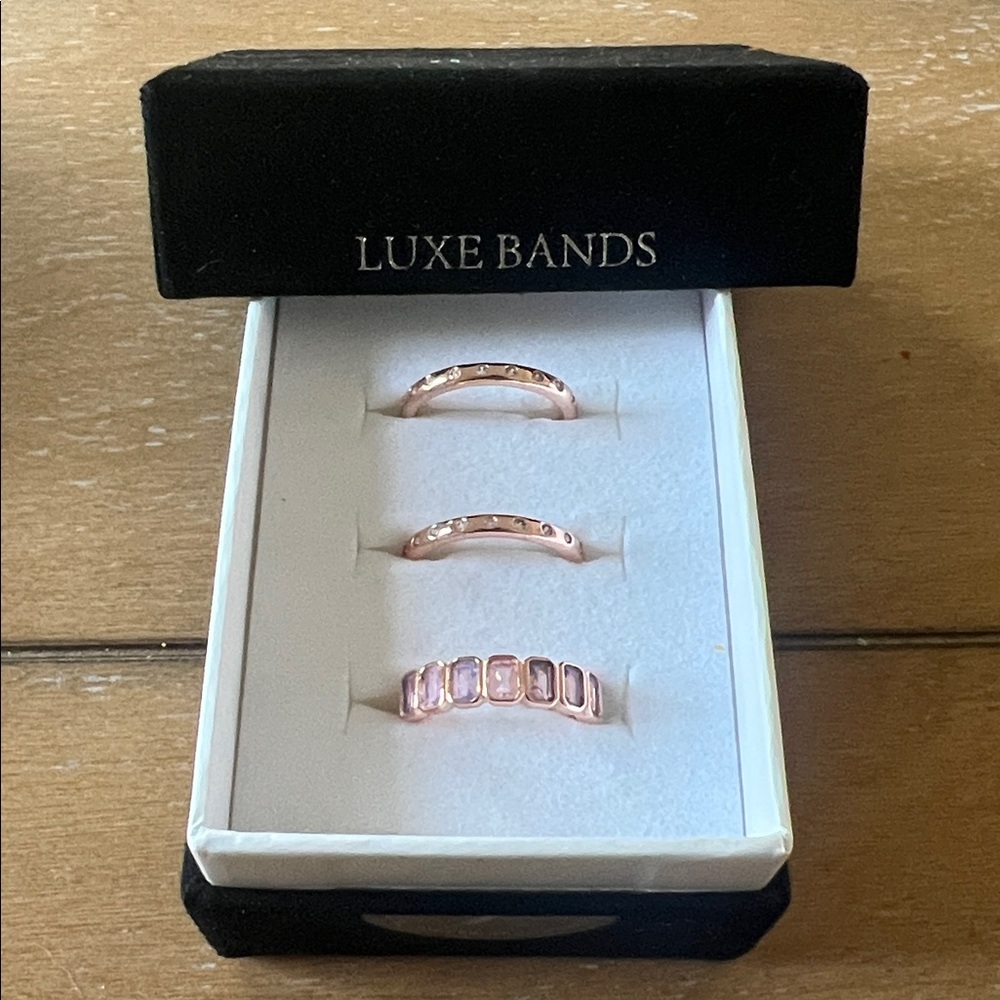Stackable Rings Lab Created Pink Moonstone & Diam… - image 1